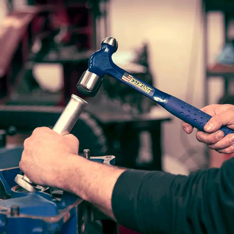 ESTWING Ball Peen Hammer - 8 oz Metalworking Tool with Forged Steel Construction & Shock Reduction Grip - E3-8BP, Blue - Image 5
